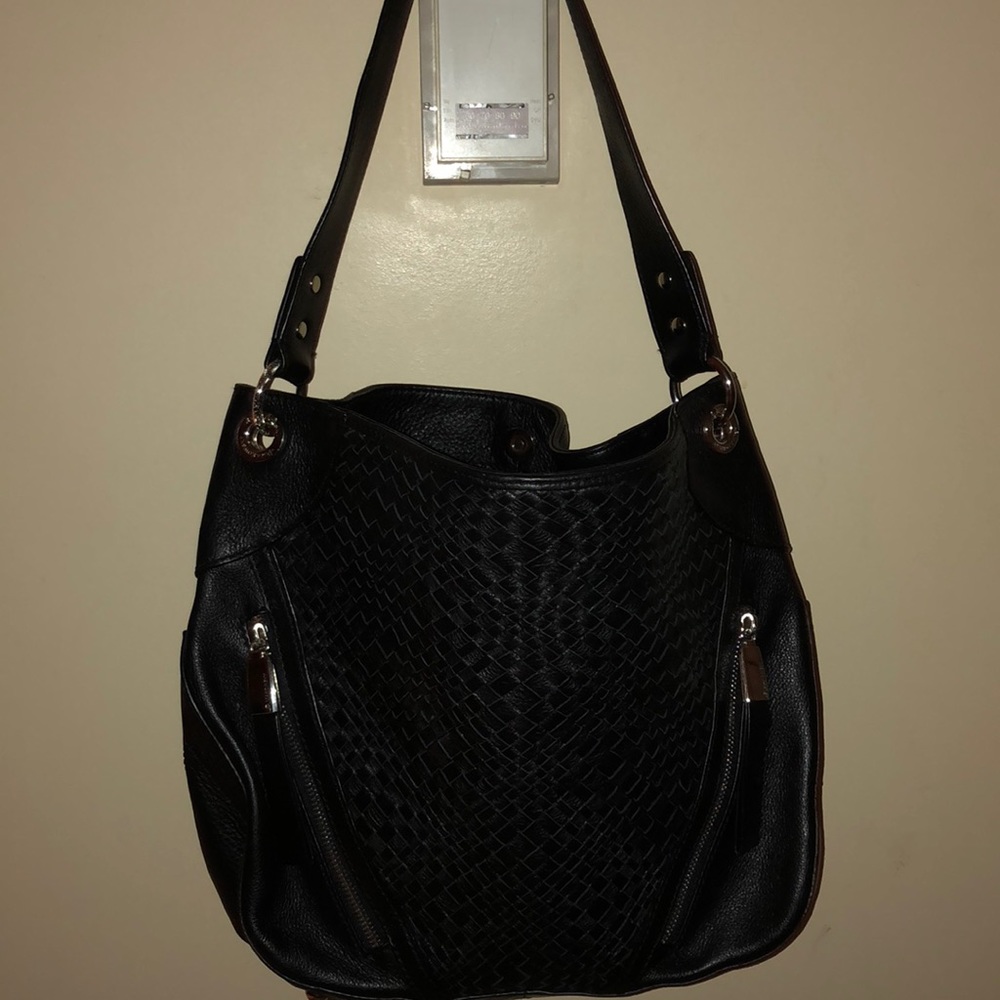 B. Makowsky Black leather handbag